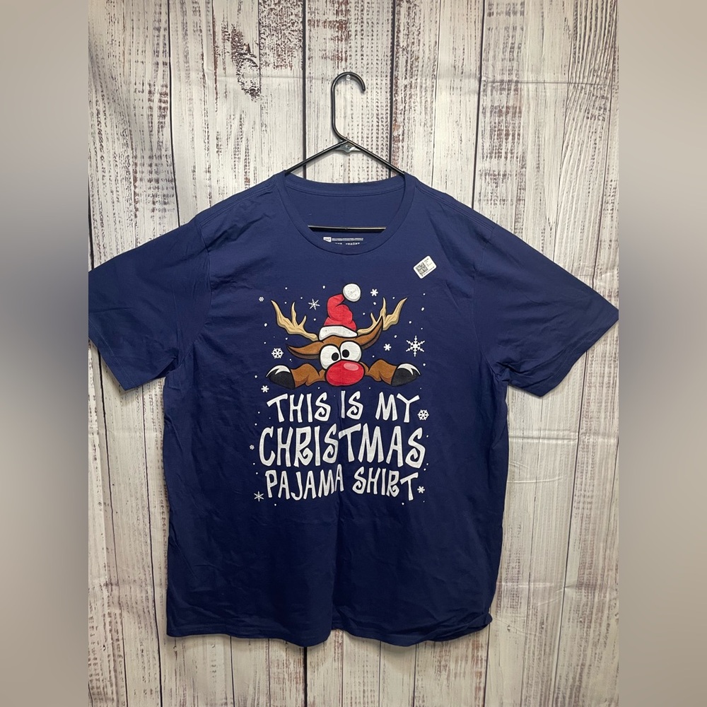 This Is My Christmas Pajama Shirt Reindeer Tee 2XLT Funny Holiday - Picture 2 of 4